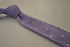 lavender purple skinny knitted tie with white polka dots
